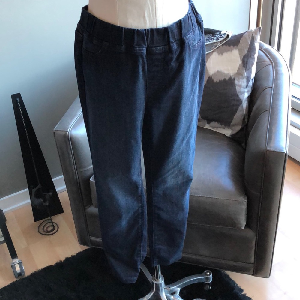 Eileen Fisher Elastic Waist Denim Pants Size Petite Small (Ps)